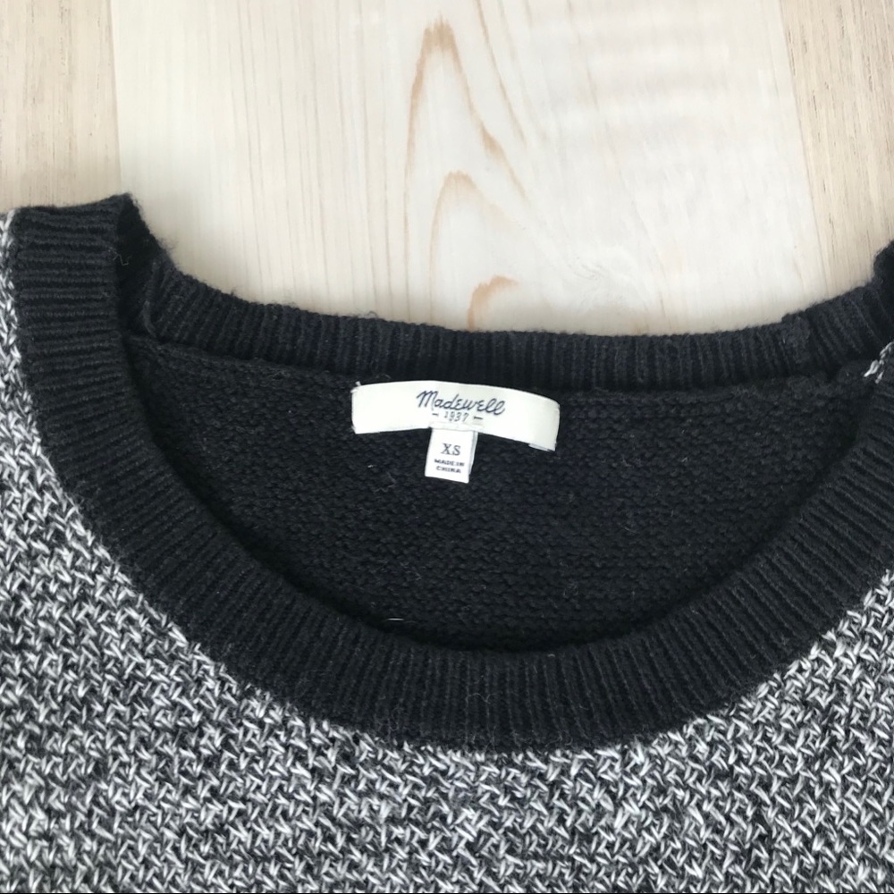 Madewell Heather Gray/Black Crew Neck Sweater - Picture 3 of 5